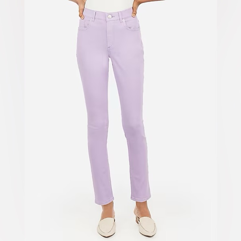 New with Tags Express High Waisted Lilac Legging Stretch - Size 0 Petite - Picture 1 of 7